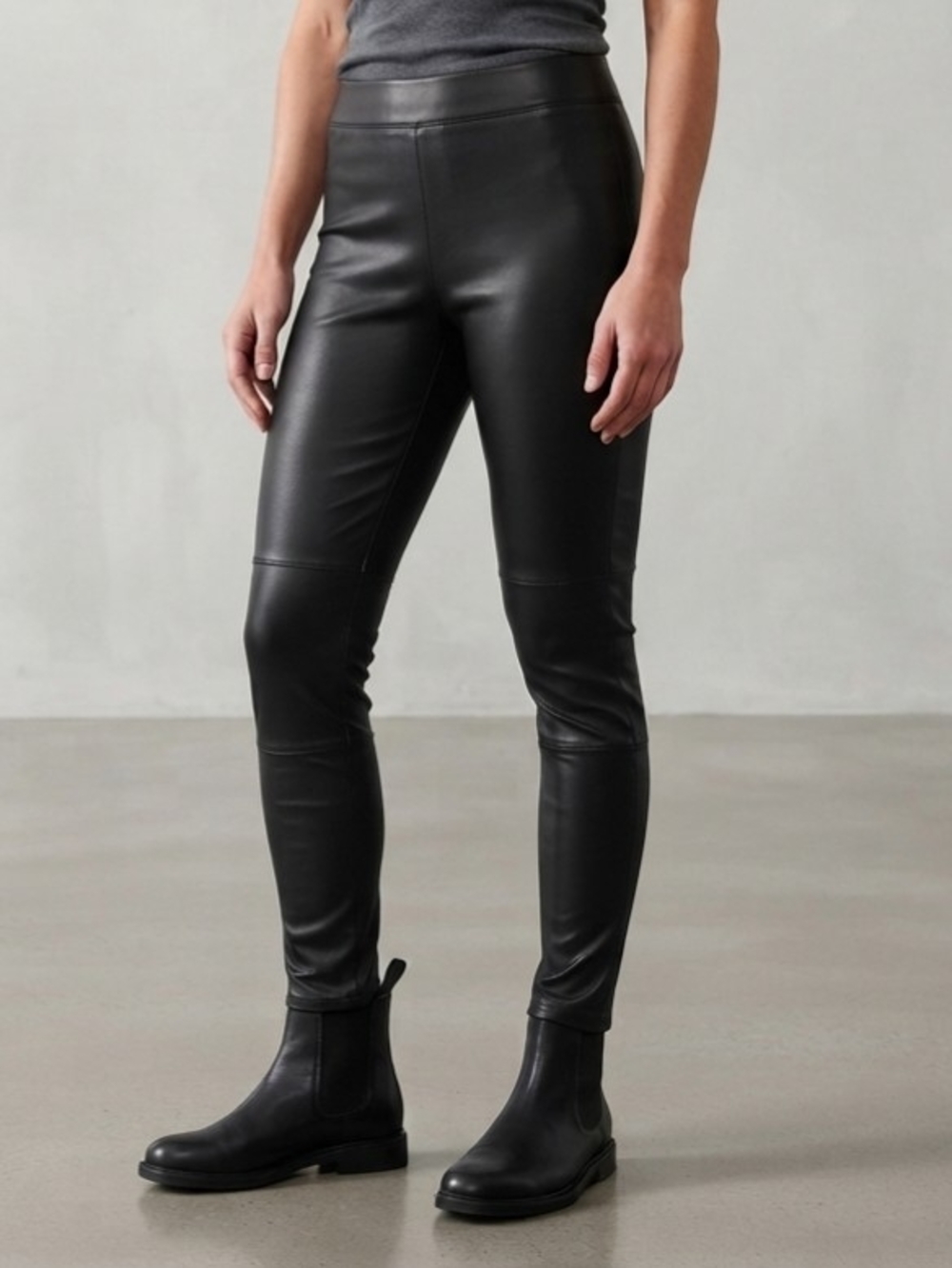 Joseph Ribkoff Black Faux Leather Leggings Size 2